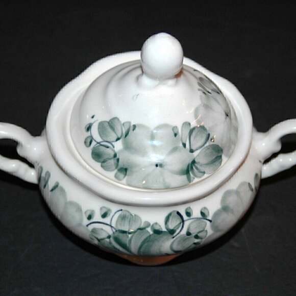 Polish Sugar Bowl Hand Made & Painted Made in Poland - Picture 1 of 9